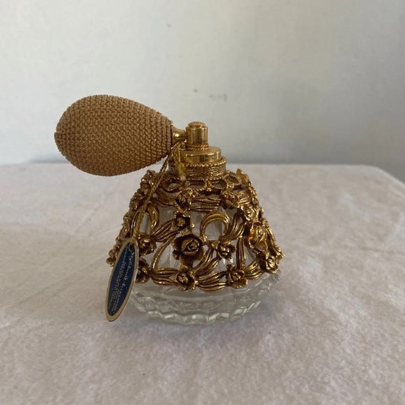 Vintage Stylebuilt 24k Gold Plated Balloon Ball Perfume Bottle - Picture 3 of 8